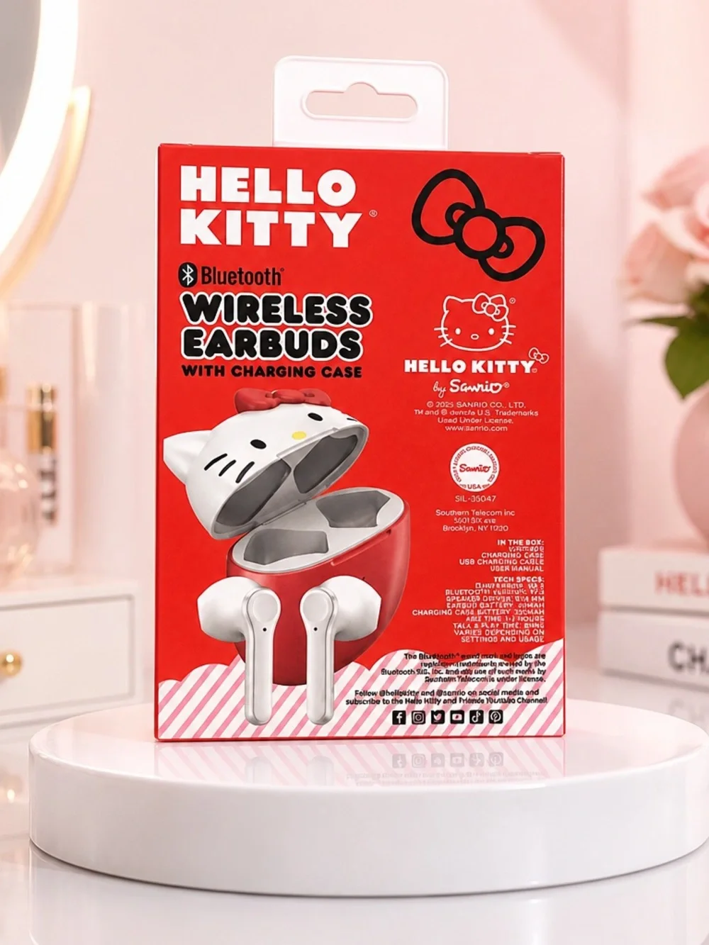 Hello Kitty Bluetooth Wireless Earbuds with Charging Case